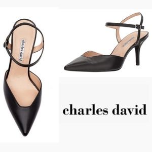 Charles David Classic Black Leather Pumps